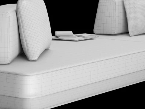 Modular sofa 2 with pillows and decor elements 3D Model