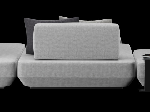 Modular sofa 2 with pillows and decor elements 3D 모델