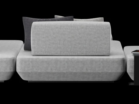 Modular sofa 2 with pillows and decor elements 3D Model