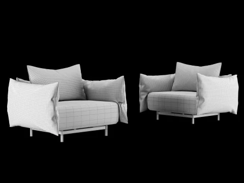 Lounge chair with pillow 3D Model