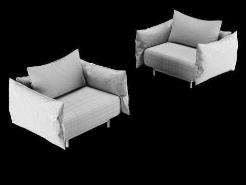 Lounge chair with pillow 3D Model