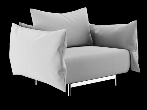 Lounge chair with pillow 3D Model