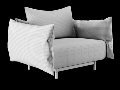 Lounge chair with pillow 3D Model