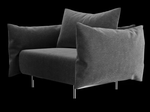 Lounge chair with pillow 3D Model