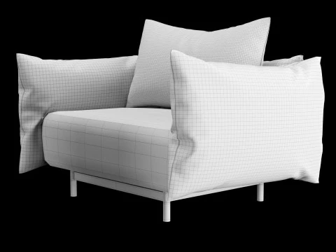 Lounge chair with pillow 3D Model