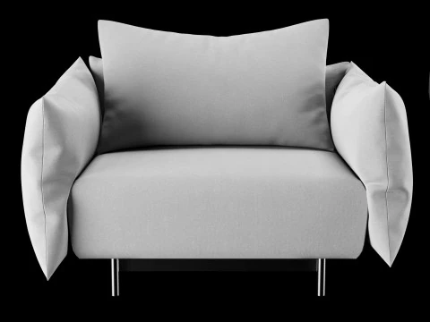 Lounge chair with pillow 3D Model