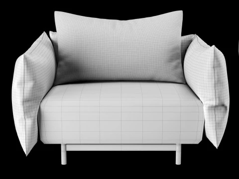 Lounge chair with pillow 3D Model