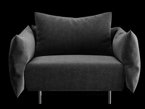 Lounge chair with pillow 3D Model