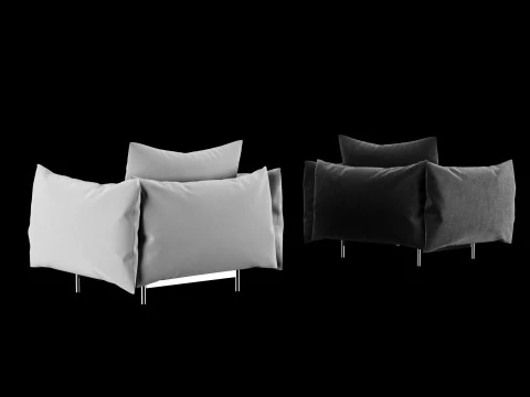 Lounge chair with pillow 3D Model