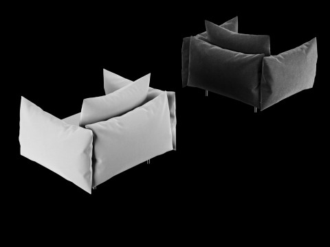 枕付きラウンジチェア 3Dモデル