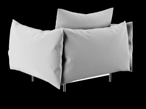Lounge chair with pillow 3D Model