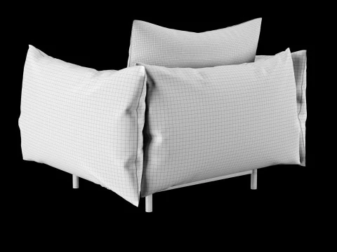 Lounge chair with pillow 3D Model
