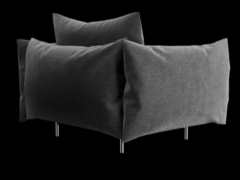 Lounge chair with pillow 3D Model