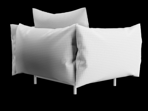 枕付きラウンジチェア 3Dモデル