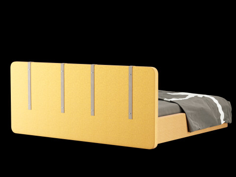 베개와 담요가 있는 침대 002 3D 모델