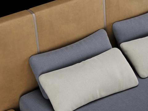 Ліжко з подушками і ковдрою 005 3D Модель