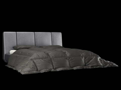 तकिये और कम्बल सहित बिस्तर 008 3D मॉडल