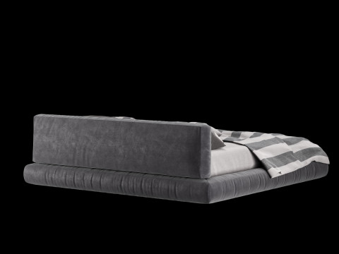 베개와 담요가 있는 침대 010 3D 모델