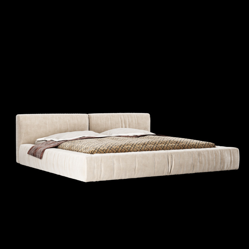 Łóżko z poduszkami i kocem 014 Model 3D .c4d .max .obj .3ds .fbx .stl .blend