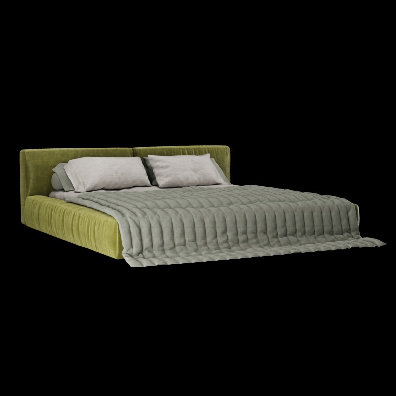 Bed with pillows and blanket 015 3D Model .c4d .max .obj .3ds .fbx .stl .blend