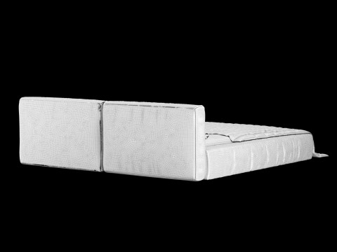 Bed with pillows and blanket 015 3D Model