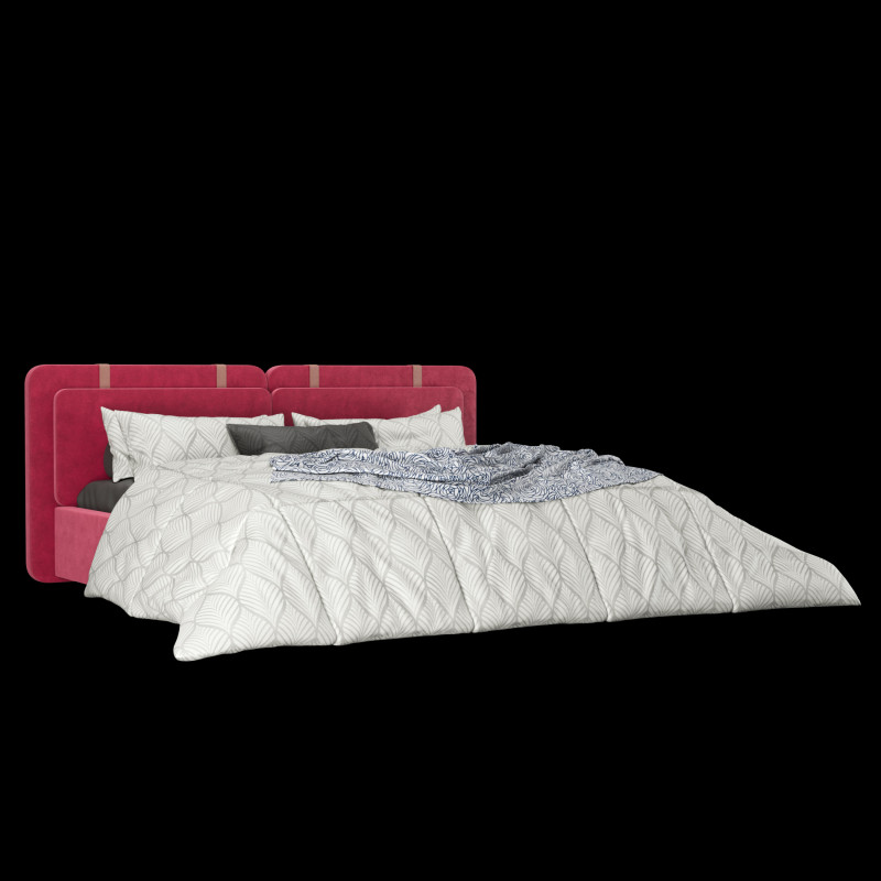 Bed with pillows and blanket 019 3D Model .c4d .max .obj .3ds .fbx .stl .blend