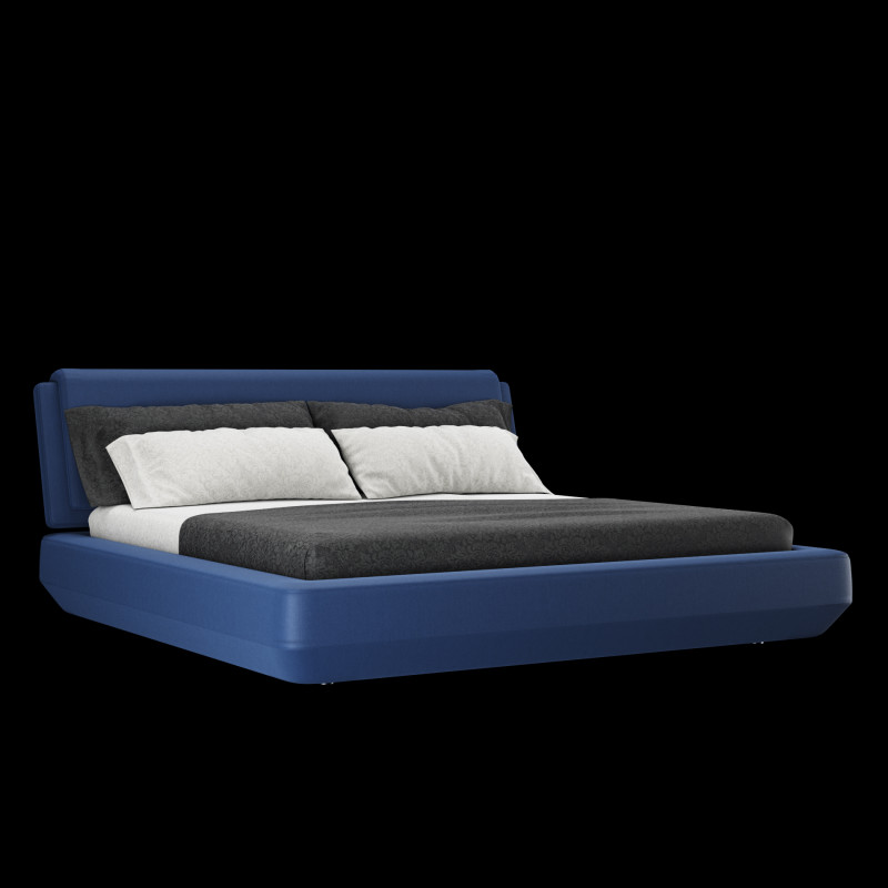 Bed with pillows and blanket 020 3D Model .c4d .max .obj .3ds .fbx .stl .blend