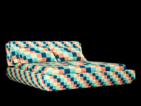 枕と毛布付きのベッド 020 3Dモデル