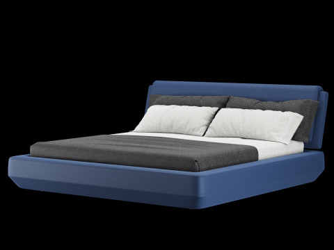 枕と毛布付きのベッド 020 3Dモデル