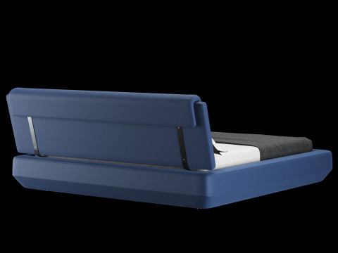 枕と毛布付きのベッド 020 3Dモデル