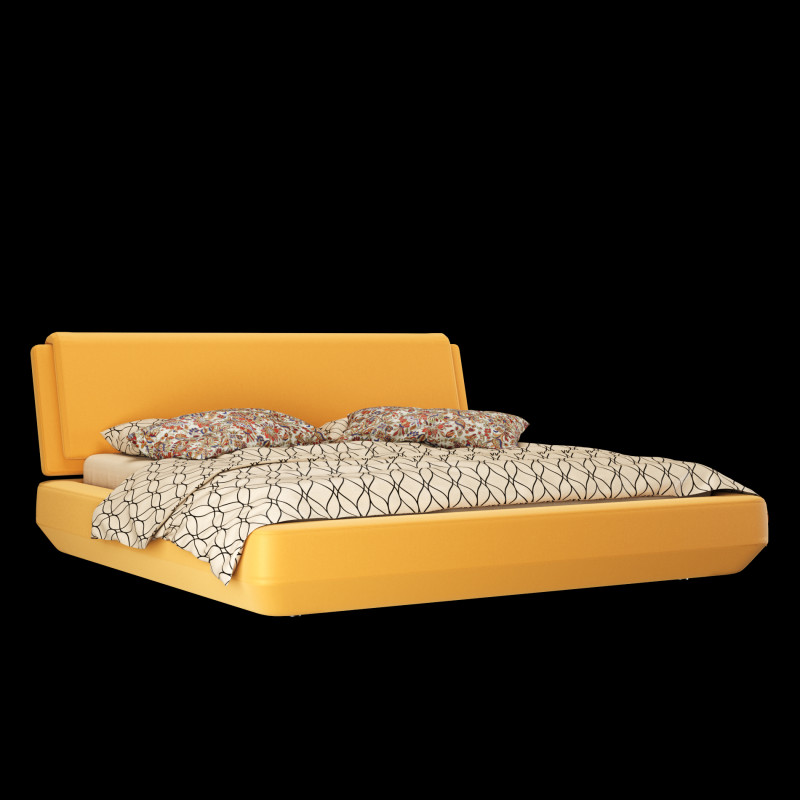 Bed with pillows and blanket 022 3D Model .c4d .max .obj .3ds .fbx .stl .blend