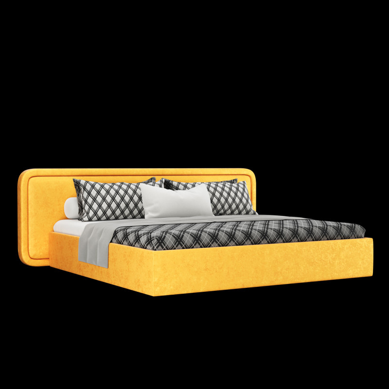 Bed with pillows and blanket 024 3D Model .c4d .max .obj .3ds .fbx .stl .blend