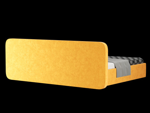 Bed with pillows and blanket 024 3D Model