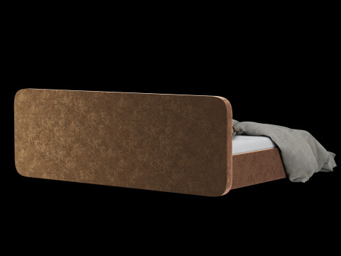 Ліжко з подушками та ковдрою 025 3D Модель