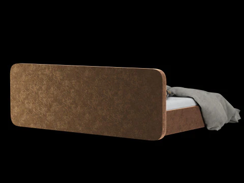 Bed with pillows and blanket 025 3D Model