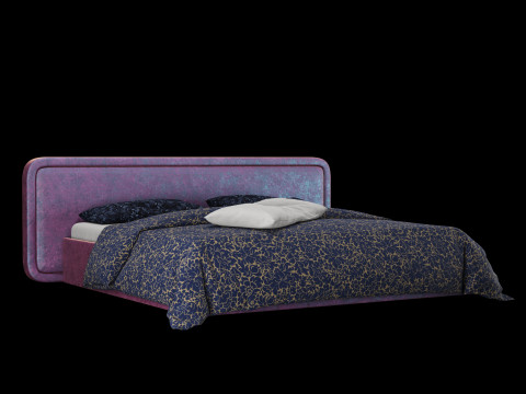 तकिये और कम्बल सहित बिस्तर 026 3D मॉडल