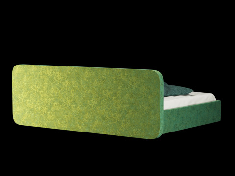 Bed with pillows and blanket 027 3D Model