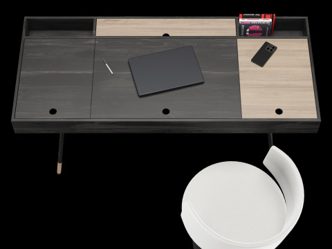 带装饰的现代工作台 3D 模型