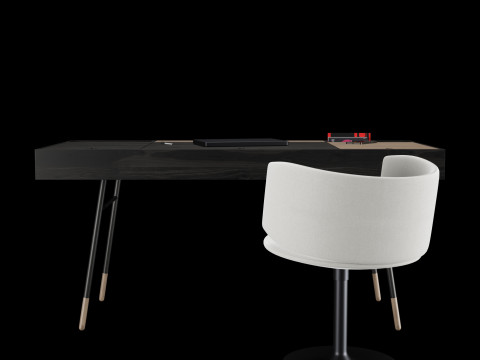 带装饰的现代工作台 3D 模型