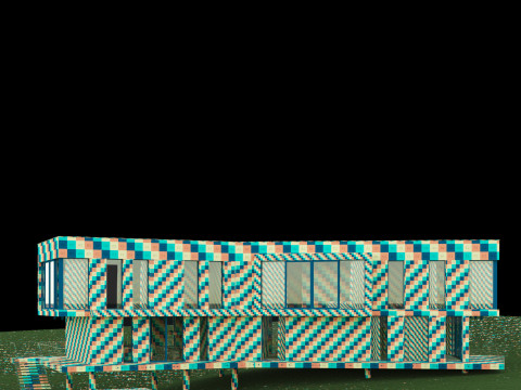 Modernes Haus 5 mit Möbeln 3D Modell