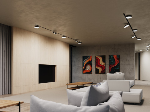 Modernes Haus 5 mit Möbeln 3D Modell