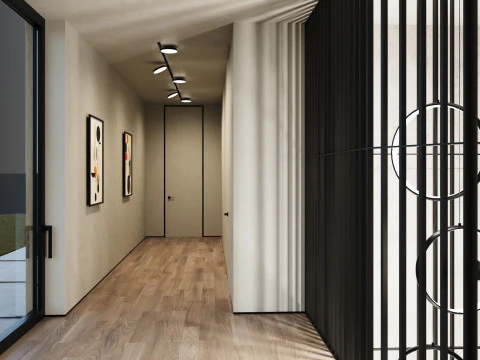 Modern house 5 with furniture 3D Model