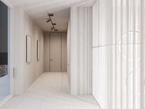 Modernes Haus 5 mit Möbeln 3D Modell