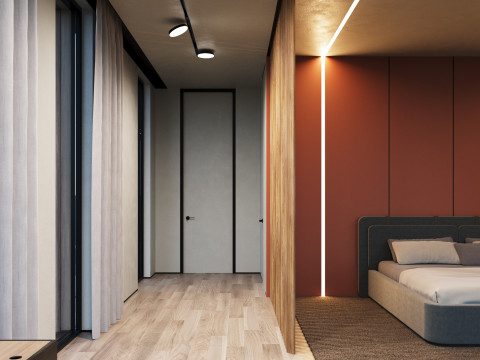 Modernes Haus 5 mit Möbeln 3D Modell