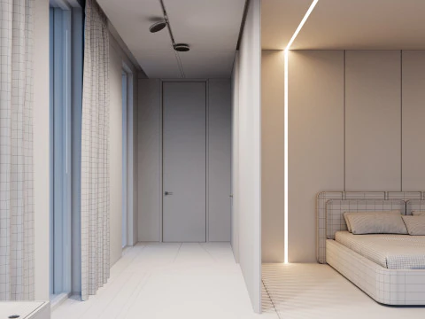 Modern house 5 with furniture 3D Model