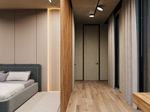 Modernes Haus 5 mit Möbeln 3D Modell