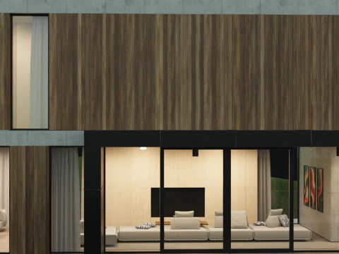 Modern house 5 with furniture 3D Model