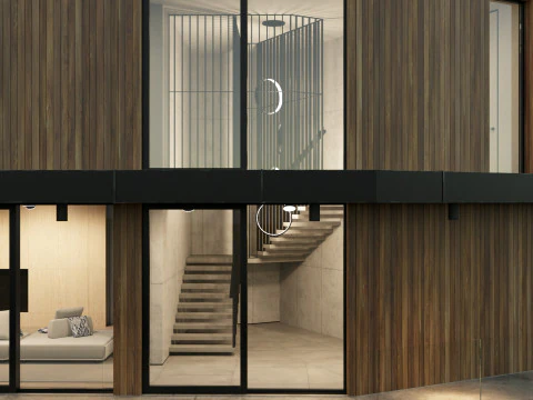 Modern house 5 with furniture 3D Model