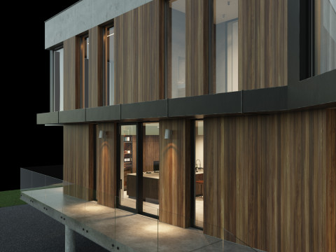 Modernes Haus 5 mit Möbeln 3D Modell