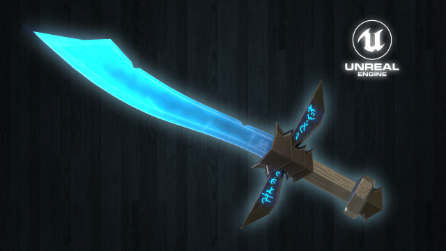 stylized sword 3D 모델 .c4d .max .obj .3ds .fbx .stl .blend 
